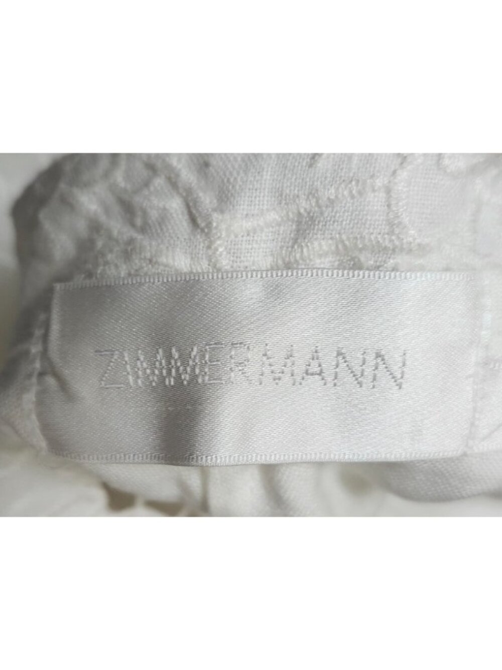 Zimmermann White Linen Lace Romper Playsuit Size 0 /US 4 Floral Embroidered Boho - Picture 7 of 15